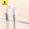 Baseus Pudding Series USB-C Fast Charging Cable 100W TPE Soft Wire for Huawei Honor Samsung