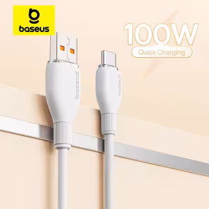 Baseus Pudding Series USB-C Fast Charging Cable 100W TPE Soft Wire for Huawei Honor Samsung