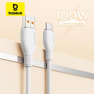 Baseus Pudding Series USB-C Fast Charging Cable 100W TPE Soft Wire for Huawei Honor Samsung