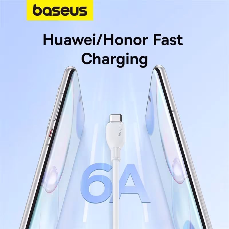 Baseus Pudding Series USB-C Fast Charging Cable 100W TPE Soft Wire for Huawei Honor Samsung Baseus Pudding Series USB-C Fast Charging Cable 100W TPE Soft Wire for Huawei Honor Samsung - Image 3