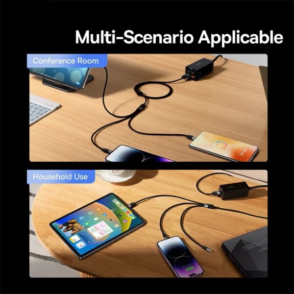 Baseus 3-in-1 Fast Charging Cable 3.5A USB C Micro iPhone Charger for Samsung Xiaomi Macbook - Image 5