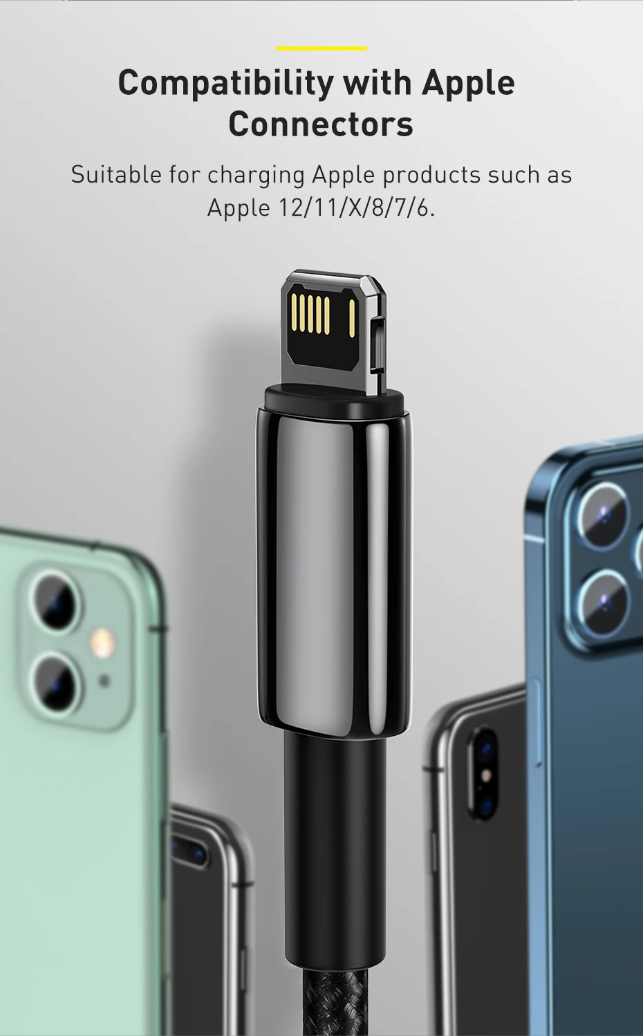 Baseus 2.4A USB Cable For iPhone 14 13 Pro Max XR Xs Cable Fast Charging Cable for iPhone 12 Charger USB Data Line