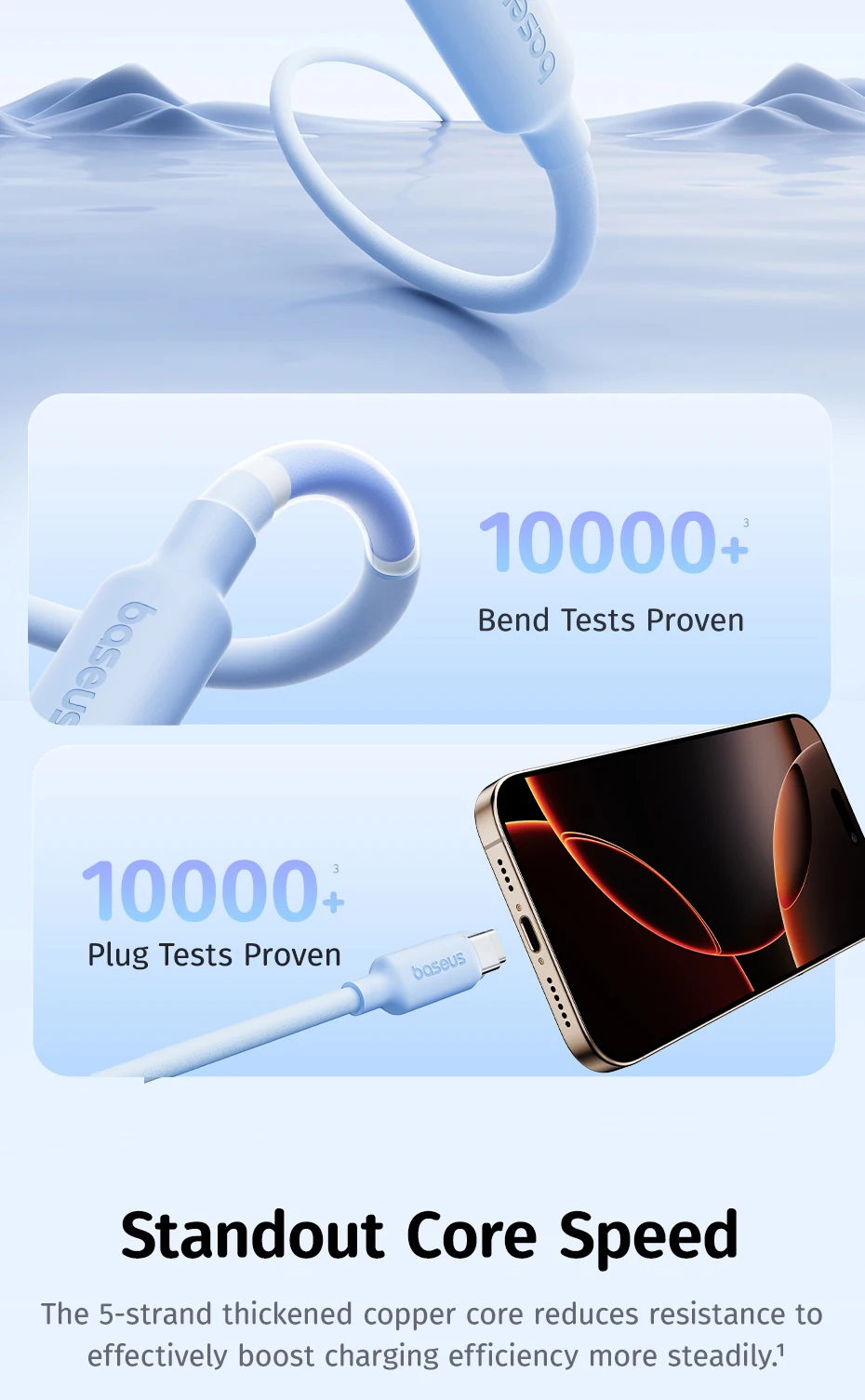 Baseus Foamed Silicone USB C Cable For iPhone 16 15 Self-organizing 100W Type C Cable For Macbook Samsung Xiaomi Fast Charging