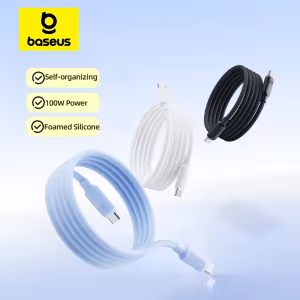 Baseus Foamed Silicone Pro Magnetic USB-C Fast Charging Cable 100W Self-Organizing Type C Cable