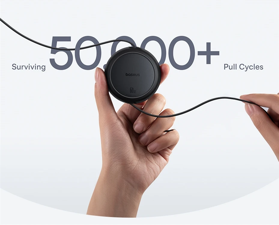 Baesus Retractable 60W USB C Cable For iPhone 16 15 Plus Pro Max Fast Charging Cable For MacBook iPad Type C Cable For Xiaomi