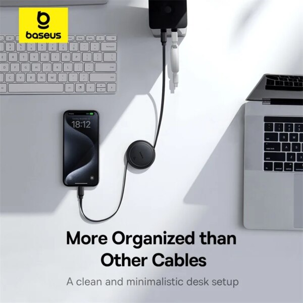 Baseus Retractable 60W USB C Fast Charging Cable for iPhone 16 15 Pro Max MacBook iPad Xiaomi - Image 6
