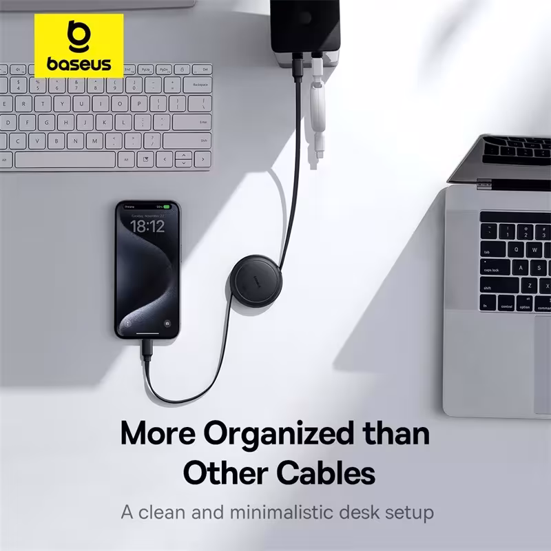 Baseus Retractable 60W USB C Fast Charging Cable for iPhone 16 15 Pro Max MacBook iPad Xiaomi Baseus Retractable 60W USB C Fast Charging Cable for iPhone 16 15 Pro Max MacBook iPad Xiaomi - Image 6