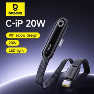 Baseus MVP3 20W USB-C to Lightning Fast Charging Cable with LED Halo Light for iPhone 14 13 12 Pro iPad