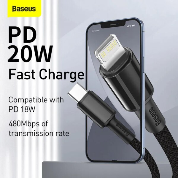Baseus 20W PD Fast Charging Cable Type C to Lightning for iPhone 14 13 12 11 Pro Max Xs X - Image 6