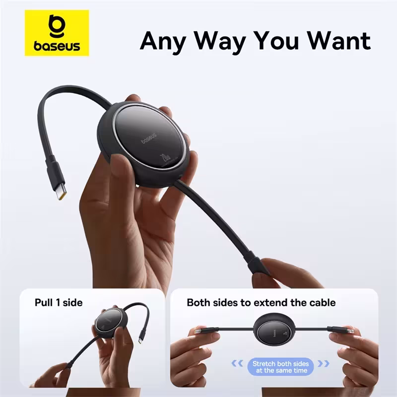 Baseus Free2Pull Retractable USB-C to Lightning Cable 20W Fast Charging for iPhone iPad Baseus Free2Pull Retractable USB-C to Lightning Cable 20W Fast Charging for iPhone iPad - Image 3