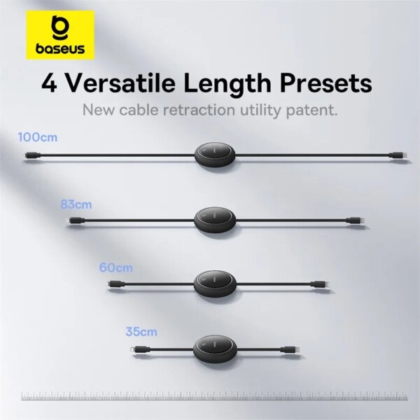 Baseus Free2Pull Retractable USB-C to Lightning Cable 20W Fast Charging for iPhone iPad - Image 4