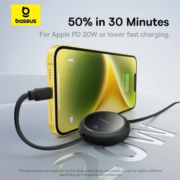 Baseus Free2Pull Retractable USB-C to Lightning Cable 20W Fast Charging for iPhone iPad - Image 6