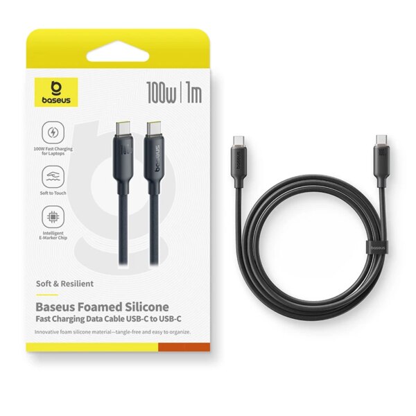 Baseus Foam Silicone USB C to USB C Cable 100W Fast Charging Type C Cable for Macbook iPhone Samsung Xiaomi - Image 6