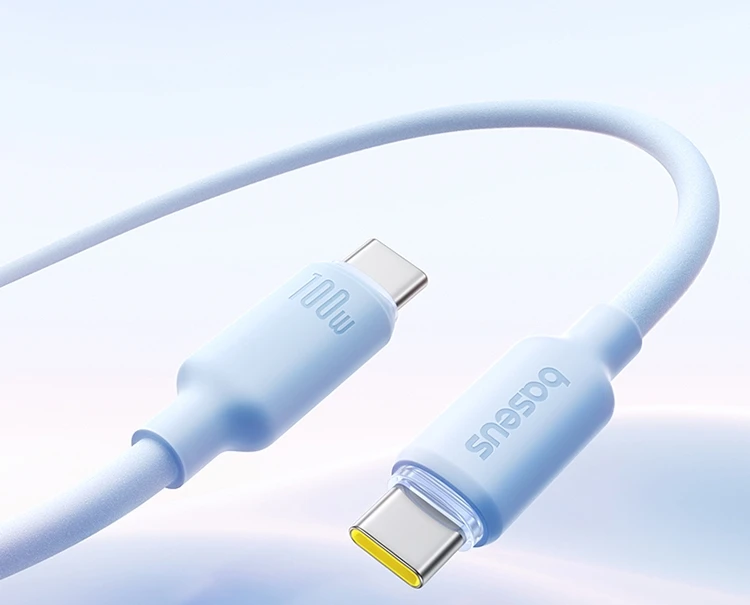 Baseus Foam Silicone USB Type C to USB C Cable 100W For iPhone 16 15 Fast Charging Type C Cable for Macbook Samsung Xiaomi