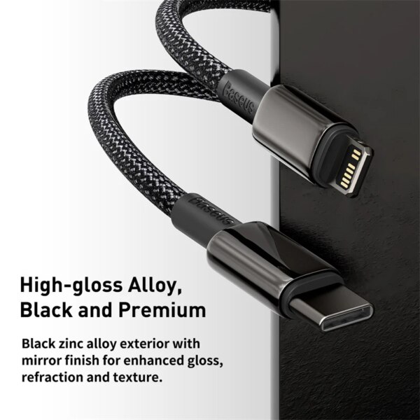 Baseus Tungsten Gold Type-C to Lightning Fast Charging Cable 20W PD USB C Cable - Image 5