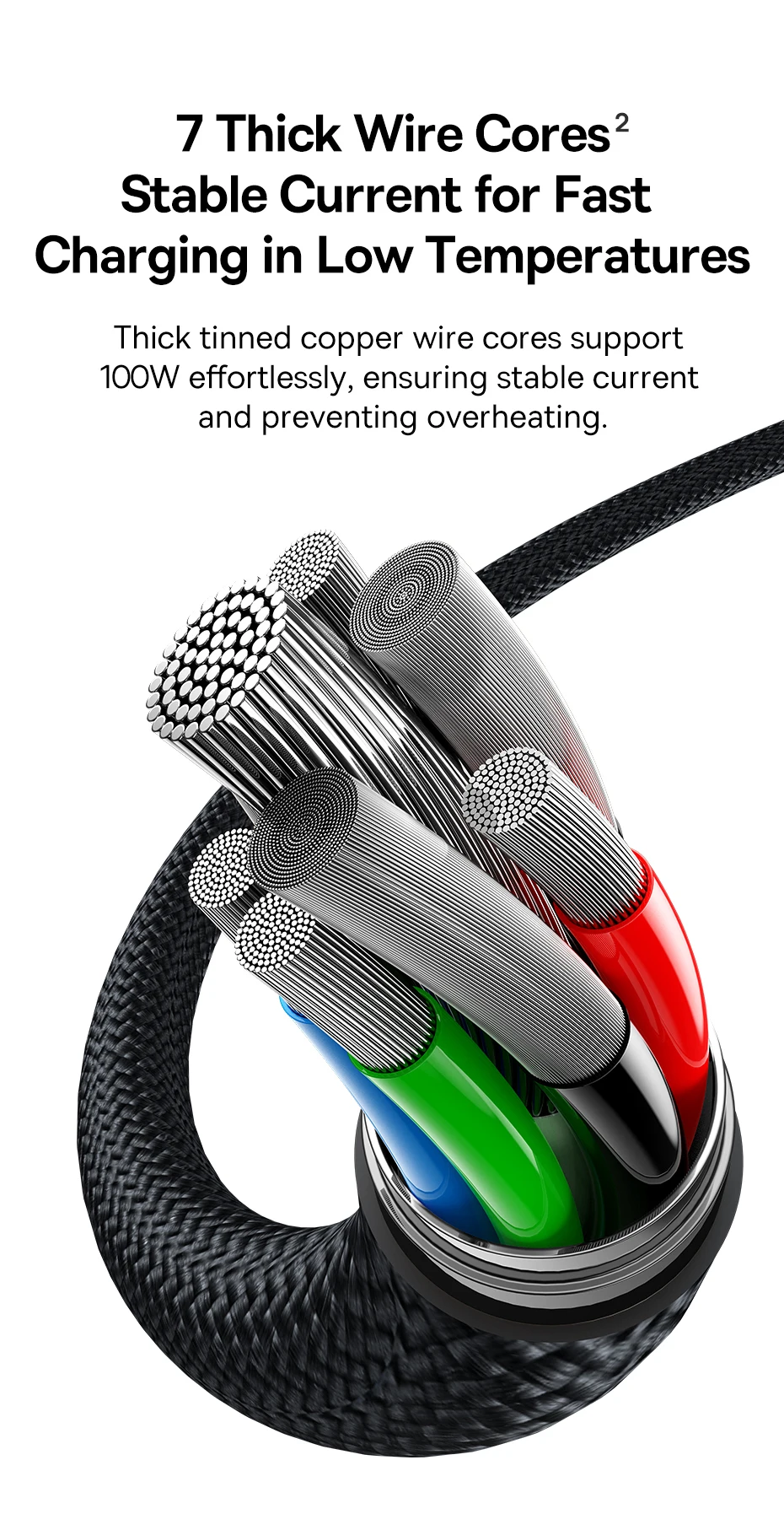 Baseus 3 in 1 USB Cable 6A 100W USB C Charging Cable For iPhone 16 15 Type C Cable For Macbook Air Data Cord For Samsung Xiaomi