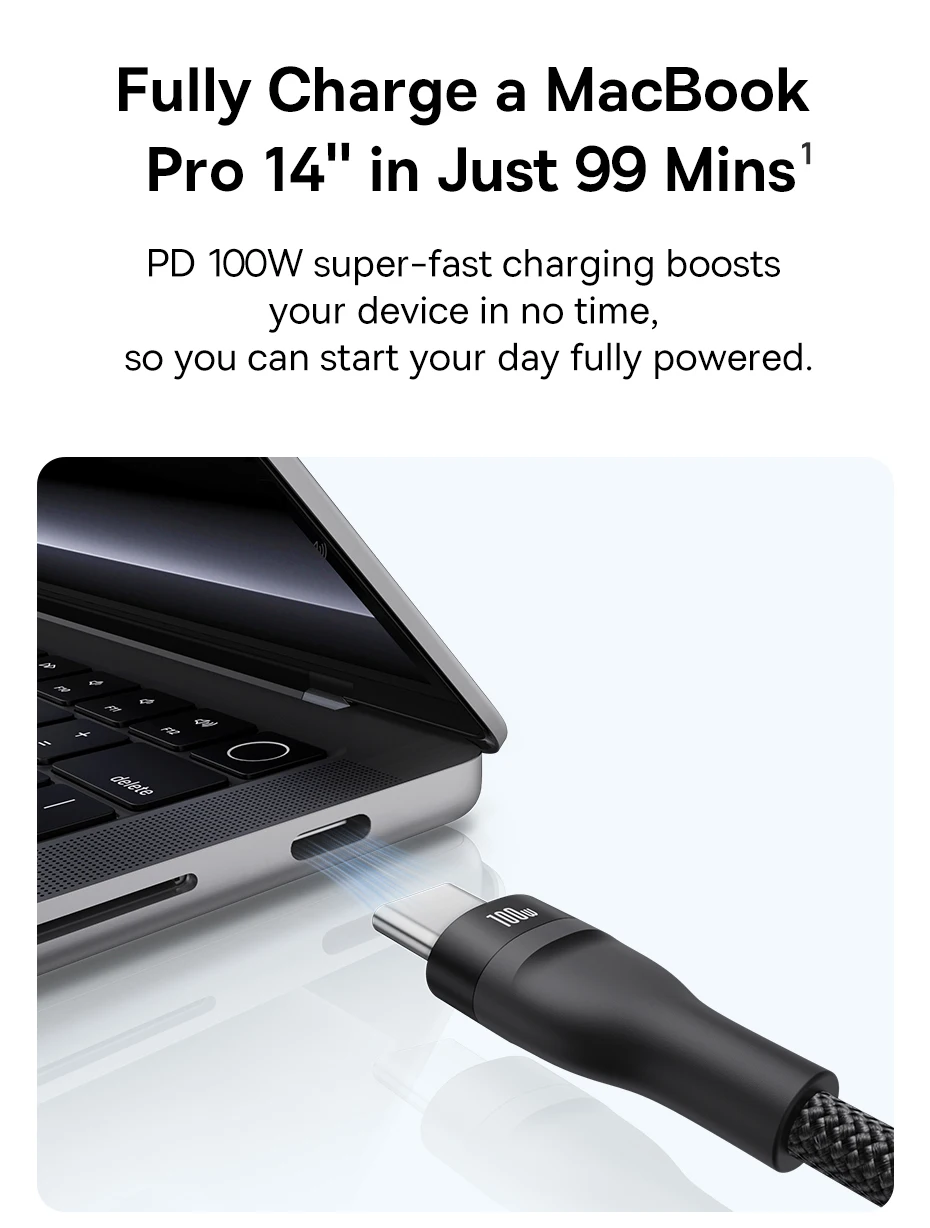 Baseus 3 in 1 USB Cable 6A 100W USB C Charging Cable For iPhone 16 15 Type C Cable For Macbook Air Data Cord For Samsung Xiaomi