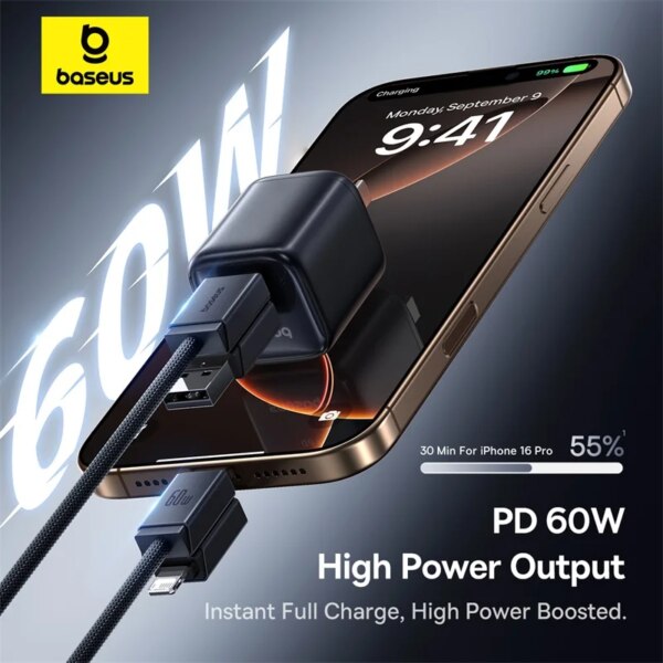Baseus 4-in-1 USB Fast Charging Cable 60W PD for iPhone 16 15 Pro Max iPad Laptop - Image 3