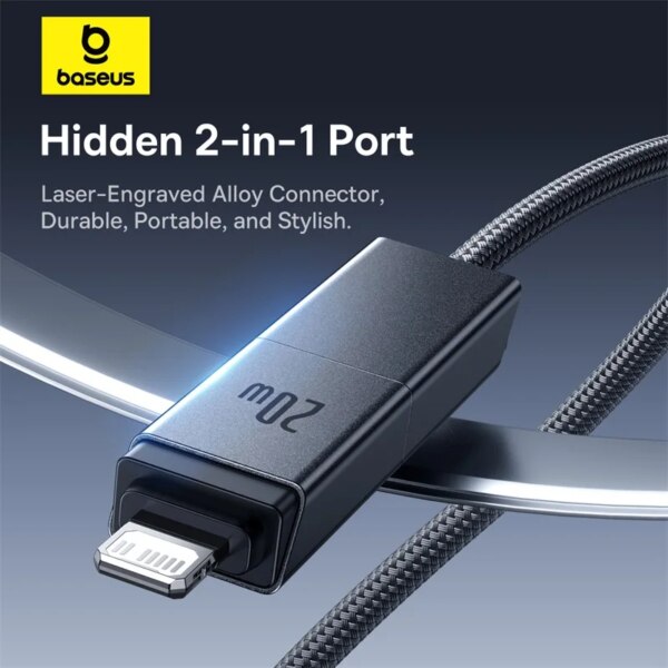 Baseus 4-in-1 USB Fast Charging Cable 60W PD for iPhone 16 15 Pro Max iPad Laptop - Image 5
