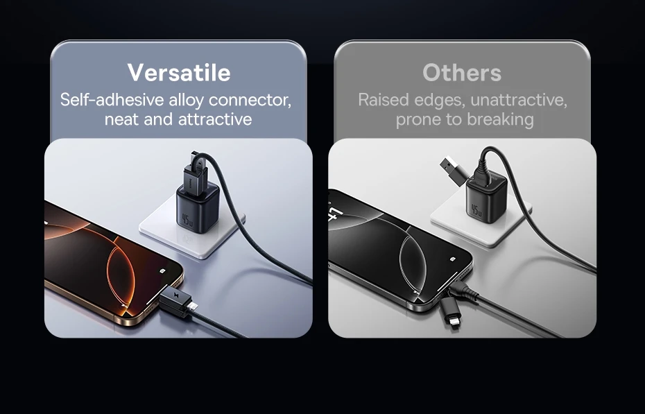 Baseus 4 in 1 USB Cable For iPhone 15 16 Promax 60W Fast Charging Cable For ipad Pro Laptops Type C Cable for Xiaomi Samsung