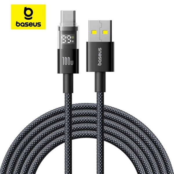 Baseus Display 2 USB-A to USB-C Fast Charging Cable 100W with LED Power Display