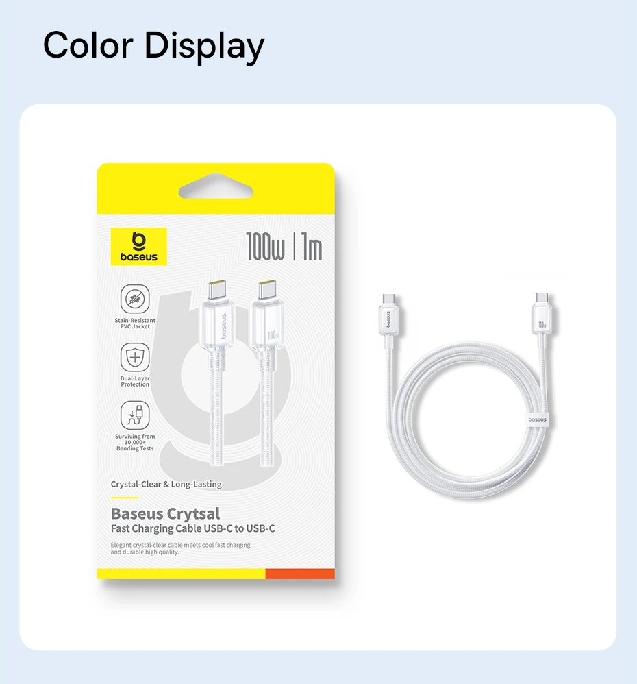 Baseus 100W USB Cable For iPhone 16 15 Pro Max USB Cable Type C For Macbook Pro Fast Charging Data Wire For Xiaomi Samsung