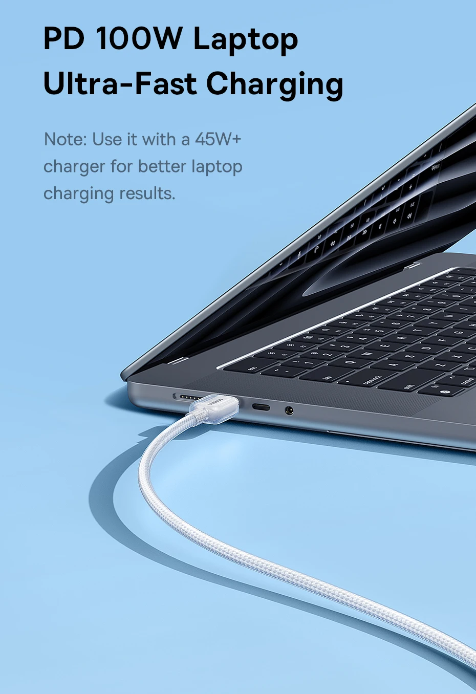 Baseus 100W USB Cable For iPhone 16 15 Pro Max USB Cable Type C For Macbook Pro Fast Charging Data Wire For Xiaomi Samsung