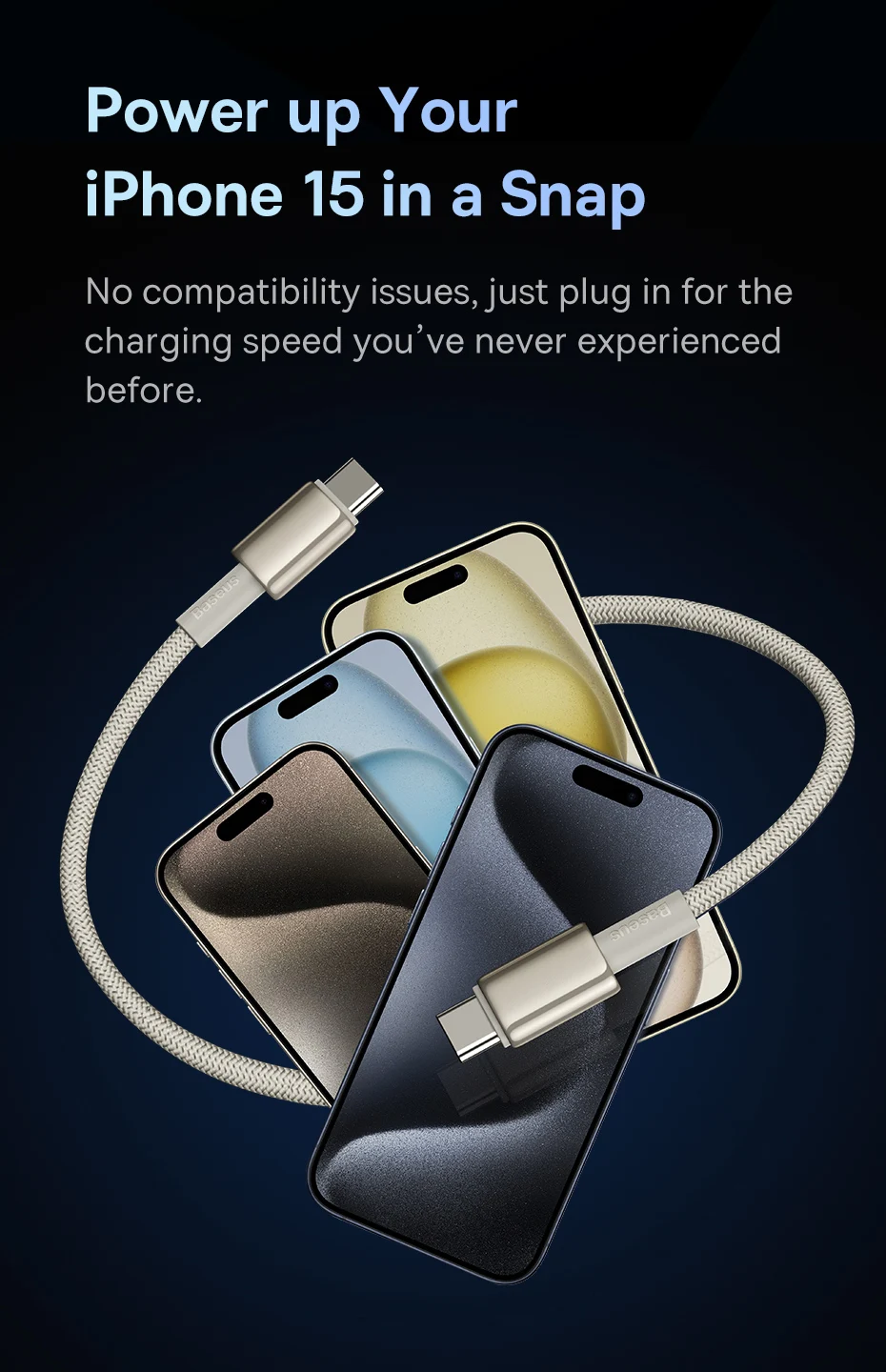 Baseus 100W USB C to USB Type C Cable For iPhone 16 15 for Xiaomi Quick Charge 4.0 PD 100W Fast Charger for MacBook iPad Pro
