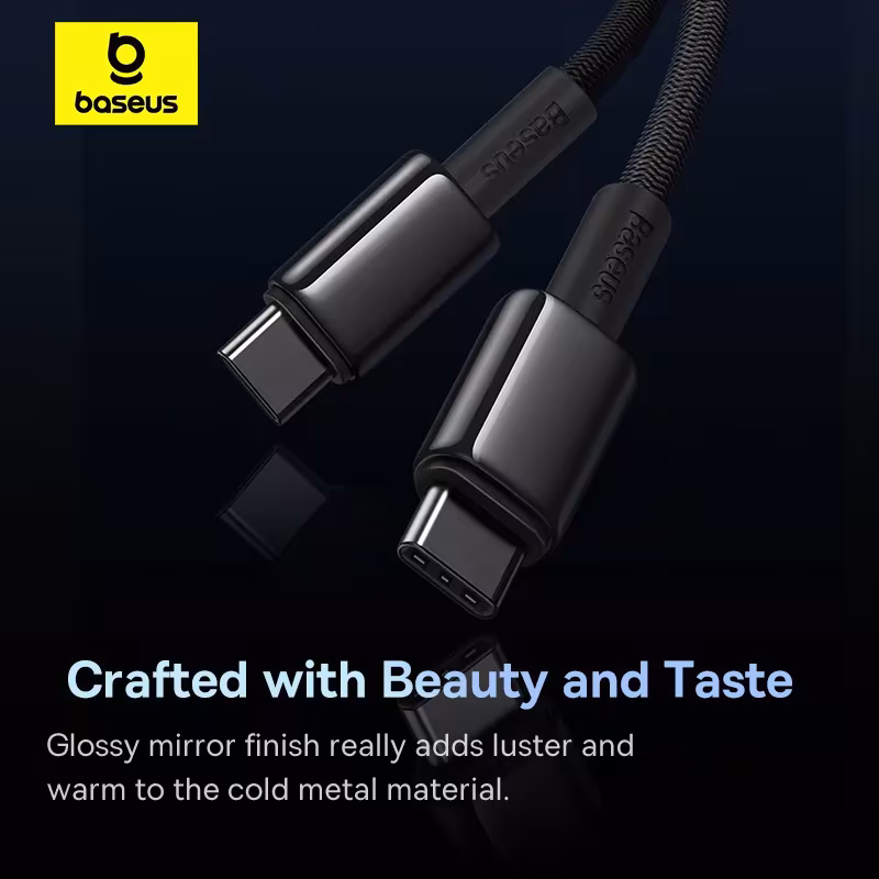 Baseus Tungsten Gold Type-C Fast Charging Cable 100W USB C to C with E-Marker Baseus Tungsten Gold Type-C Fast Charging Cable 100W USB C to C with E-Marker - Image 2