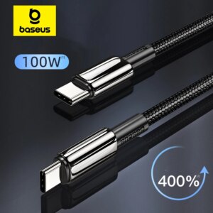 Baseus Tungsten Gold Type-C Fast Charging Cable 100W USB C to C with E-Marker