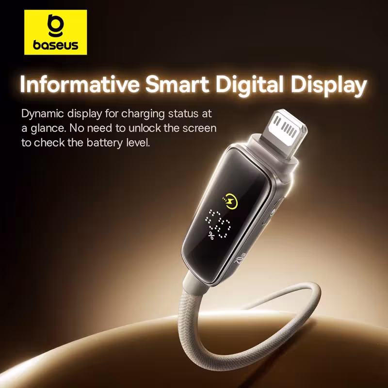 Baseus 20W USB C to Lightning Cable with Digital Display Fast Charging Cable for iPhone iPad Baseus 20W USB C to Lightning Cable with Digital Display Fast Charging Cable for iPhone iPad - Image 2