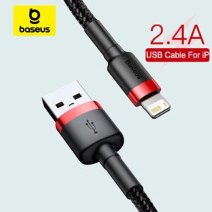 Baseus 2.4A Fast Charging USB Cable for iPhone 12 11 Pro Max X XR 8 7 iPad Air Mini