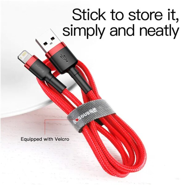 Baseus 2.4A Fast Charging USB Cable for iPhone 12 11 Pro Max X XR 8 7 iPad Air Mini - Image 5