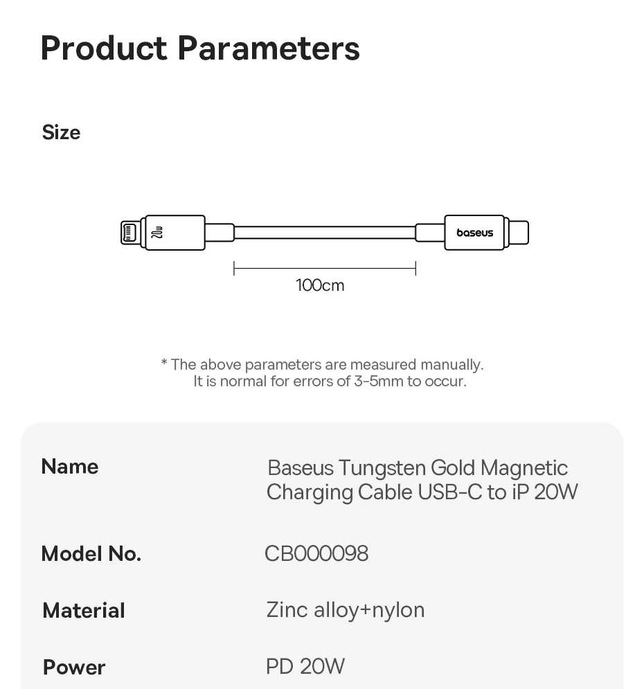 Baseus Magnetic USB C Cable For iPhone 14 13 Pro Max 20W Fast Charging USB C Cable for iPhone 12 Mini Pro Max Data Type C Cable