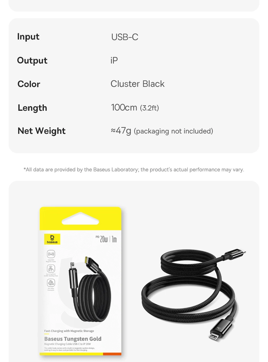 Baseus Magnetic USB C Cable For iPhone 14 13 Pro Max 20W Fast Charging USB C Cable for iPhone 12 Mini Pro Max Data Type C Cable