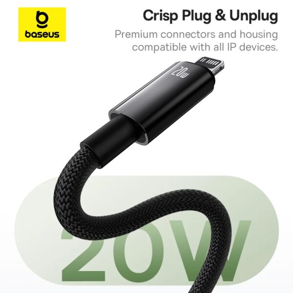 Baseus Tungsten Gold Magnetic USB-C to iPhone Charging Cable 20W Fast Charge - Image 4