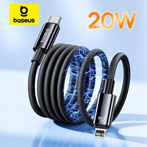 Baseus Tungsten Gold Magnetic USB-C to iPhone Charging Cable 20W Fast Charge