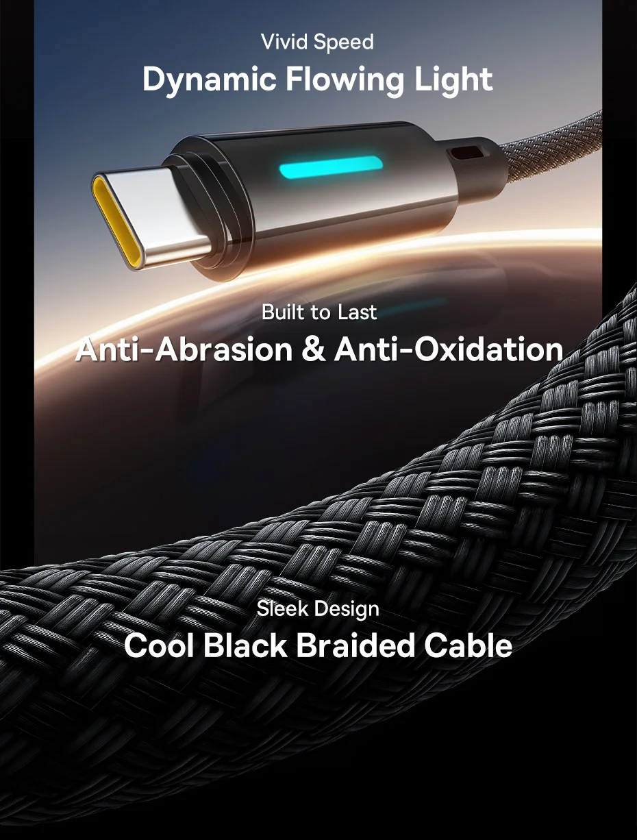 Baseus 100W USB C Cable For iPhone 16 15 Pro Max Type C To USB C Cable For Macbook Laptop Fast Charging Charger Wire For Xiaomi