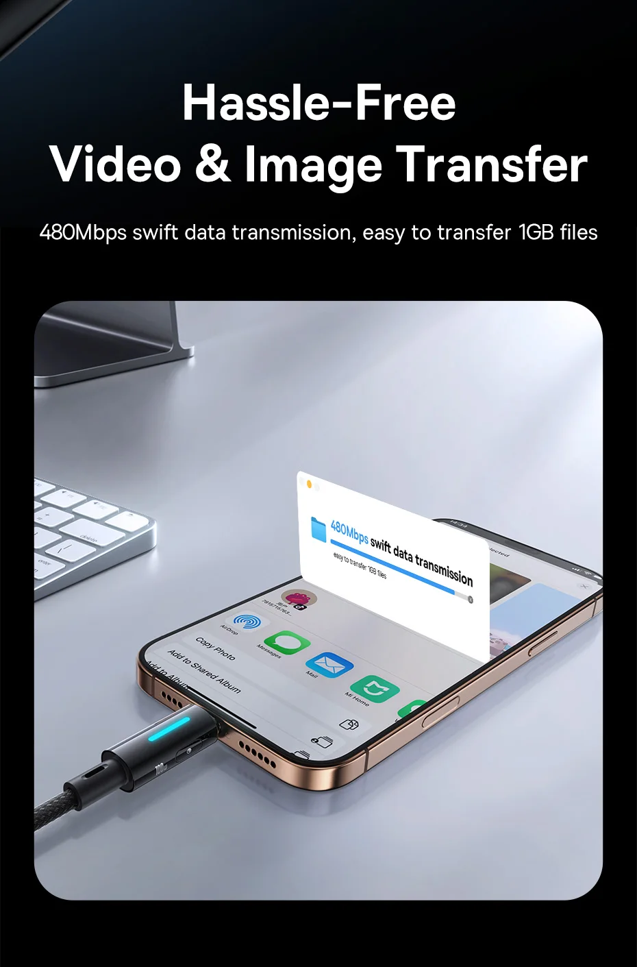 Baseus 100W USB C Cable For iPhone 16 15 Pro Max Type C To USB C Cable For Macbook Laptop Fast Charging Charger Wire For Xiaomi