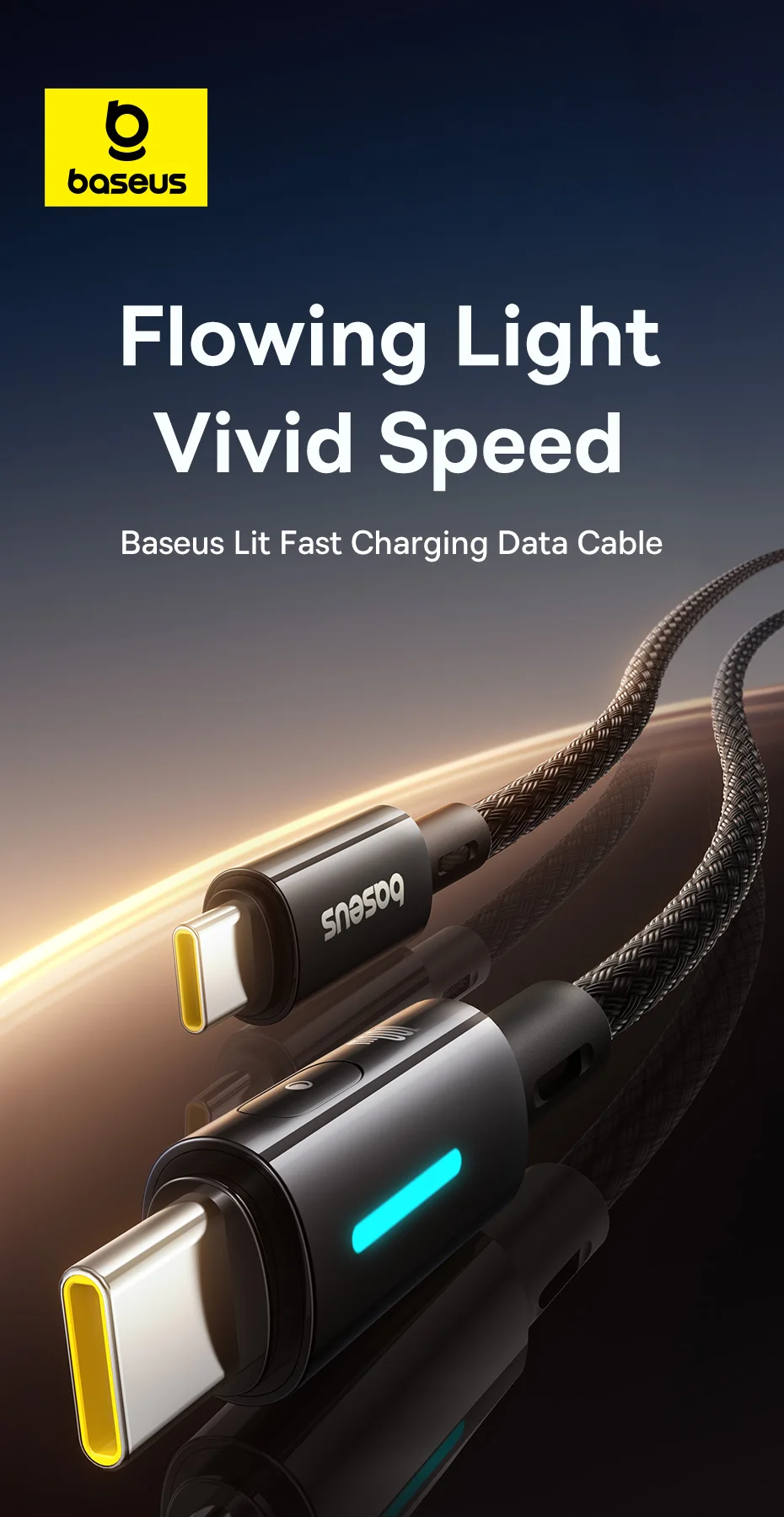 Baseus 100W USB C Cable For iPhone 16 15 Pro Max Type C To USB C Cable For Macbook Laptop Fast Charging Charger Wire For Xiaomi
