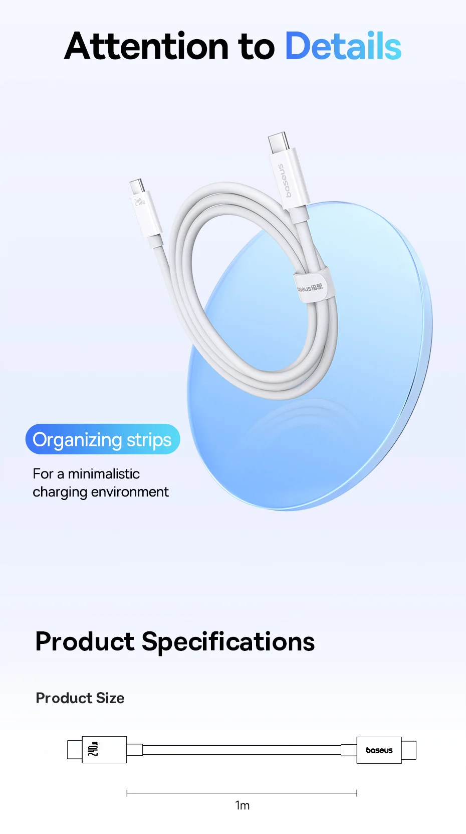 Baseus 240W USB C Cable USB 4.0 40Gbps Data Cable USB C Cable For Macbook 8K/60HZ Type C to Type C USB C Cable For iPhone 15