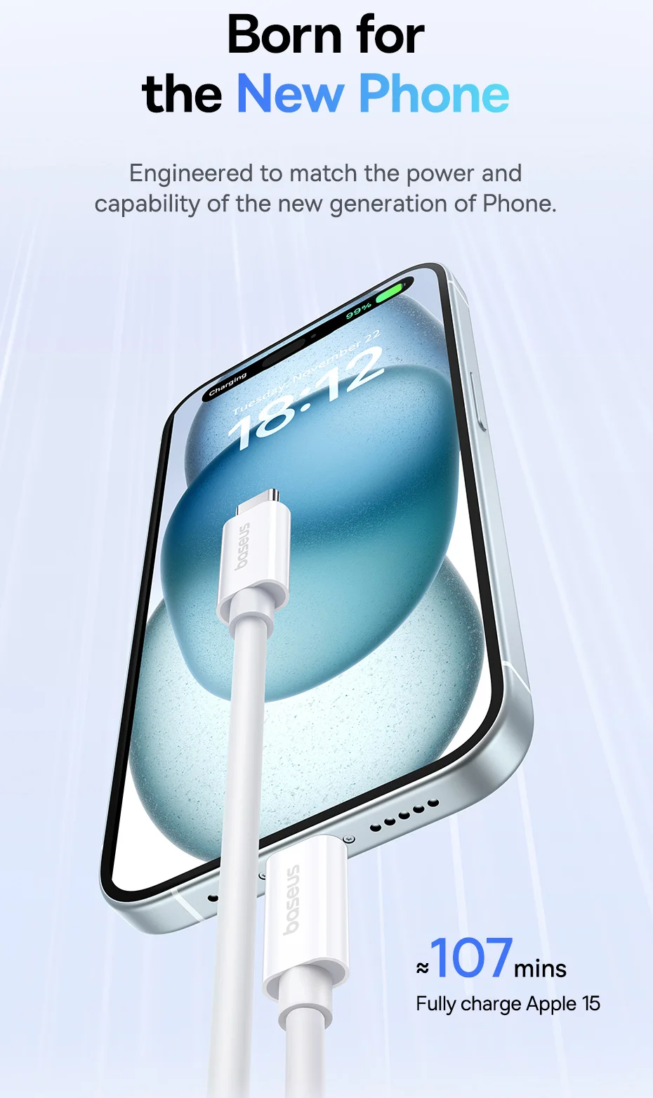 Baseus 240W USB C Cable USB 4.0 40Gbps Data Cable USB C Cable For Macbook 8K/60HZ Type C to Type C USB C Cable For iPhone 15