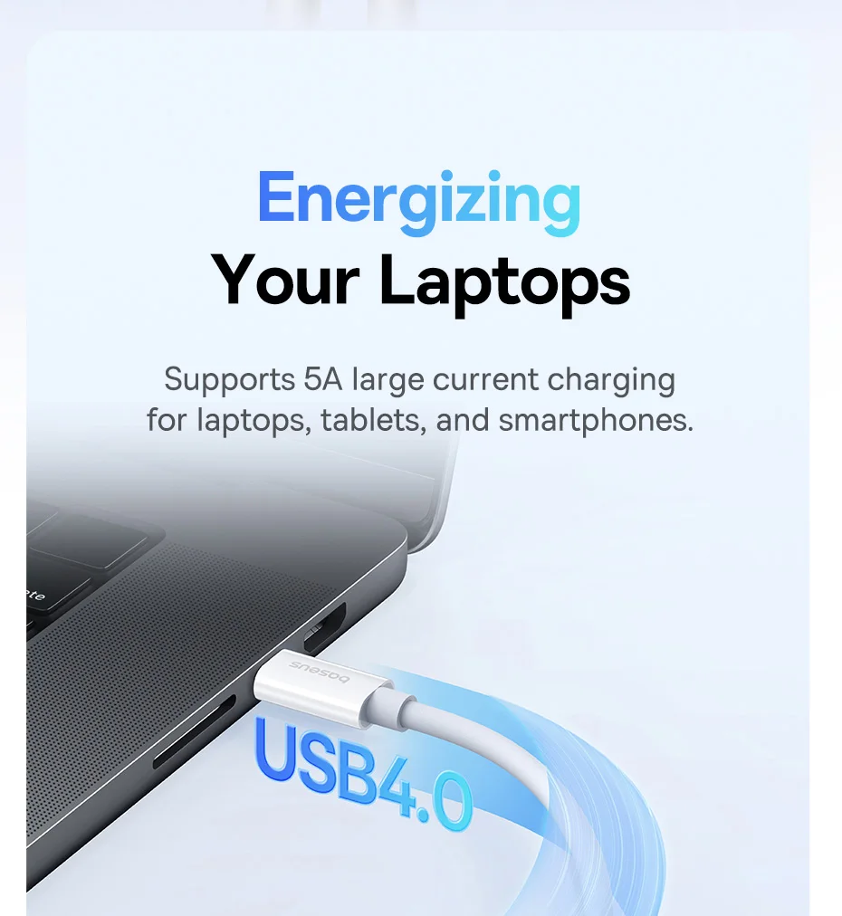 Baseus 240W USB C Cable USB 4.0 40Gbps Data Cable USB C Cable For Macbook 8K/60HZ Type C to Type C USB C Cable For iPhone 15