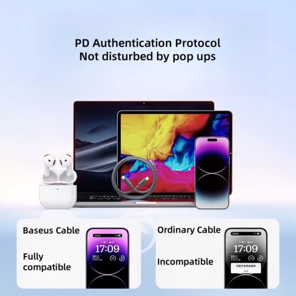 Baseus 20W PD Fast Charging Cable USB C to Lightning Foam Silicone for iPhone 14 13 12 11 Pro Max Mini - Image 6