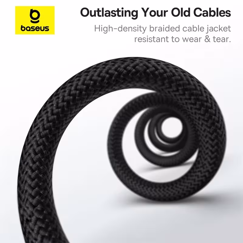 Baseus Tungsten Gold Magnetic Coiled Charging Cable 100W USB-C Fast Charging Nylon Braided Baseus Tungsten Gold Magnetic Coiled Charging Cable 100W USB-C Fast Charging Nylon Braided - Image 4