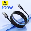 Baseus Tungsten Gold Magnetic Coiled Charging Cable 100W USB-C Fast Charging Nylon Braided