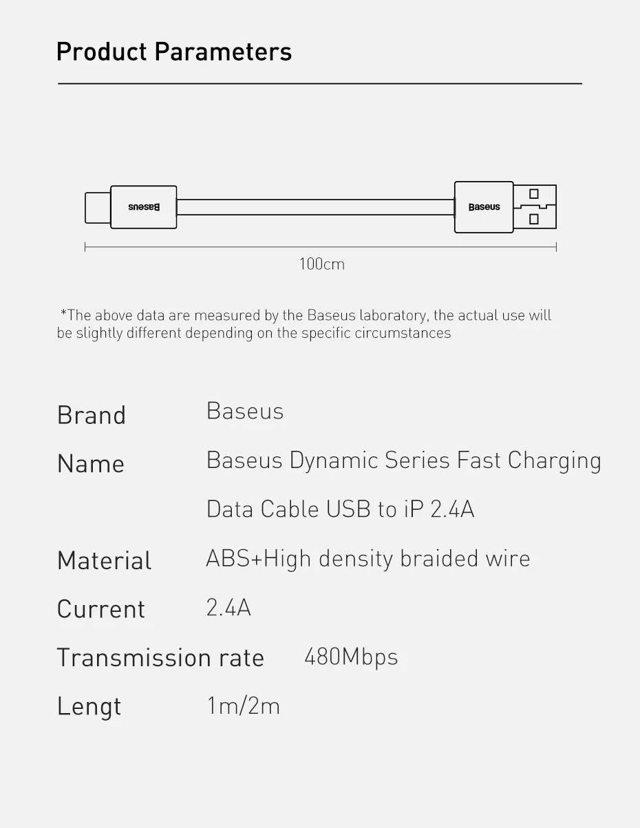 Baseus USB Cable for iPhone 14 13 Pro Max Fast Charging USB Cable for iPhone 12 mini pro max Data USB 2.4A Cable