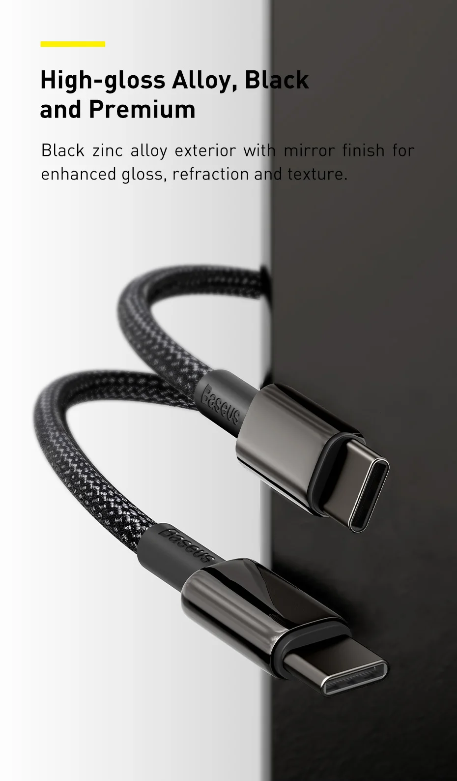 Baseus 2Packs 100W USB C to USB Type C Cable For iPhone 16 15 Quick Charge 4.0 Wire for Xiaomi Fast Charger for MacBook iPad Pro