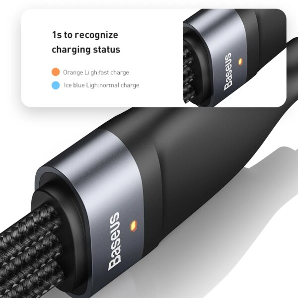 Baseus 3-in-1 100W USB C Fast Charging Cable for iPhone 15 14 13 Pro Macbook Samsung Xiaomi - Image 6