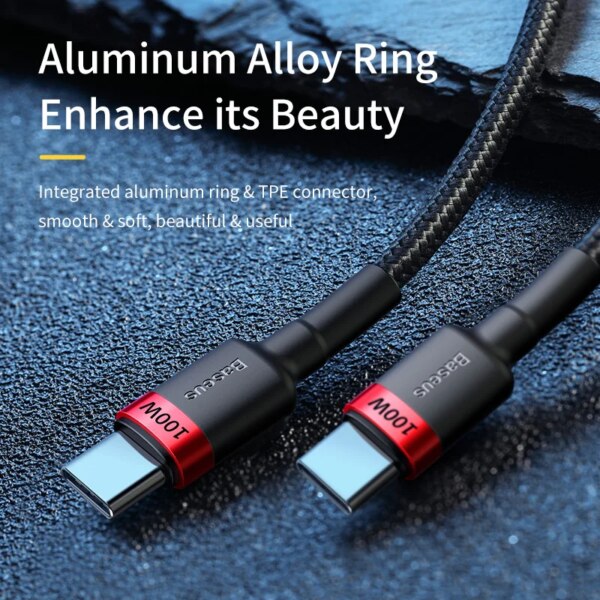 Baseus 100W USB C to USB C Cable QC4.0 Fast Charging for MacBook Pro iPhone 17 16 15 Pro Max - Image 4
